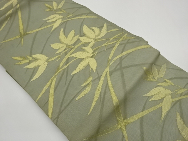 Gauze Nagoya obi woven with paper cloth and grass-leaf pattern